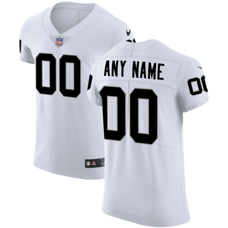 Men Oakland Raiders Nike White Vapor Untouchable Custom Elite NFL Jersey->customized nfl jersey->Custom Jersey